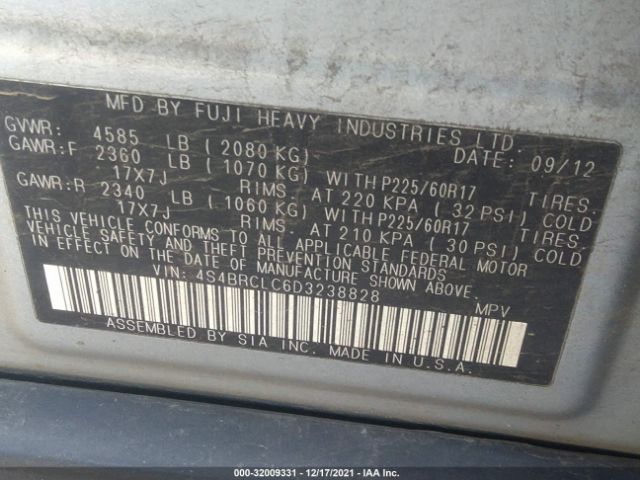 Photo 8 VIN: 4S4BRCLC6D3238828 - SUBARU OUTBACK 