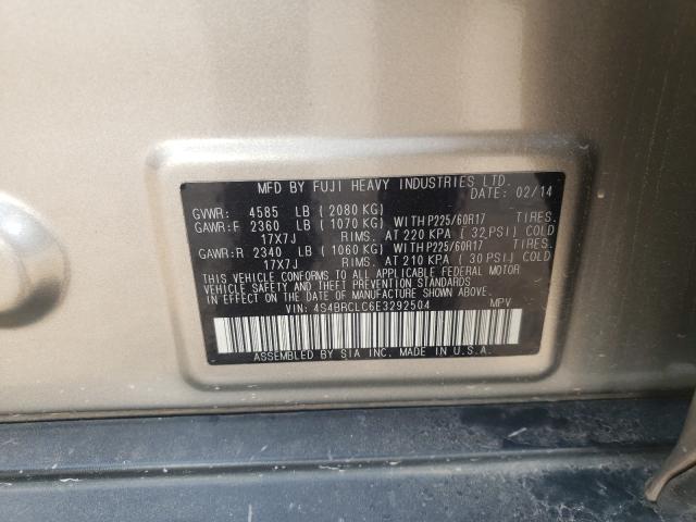 Photo 9 VIN: 4S4BRCLC6E3292504 - SUBARU OUTBACK 2. 