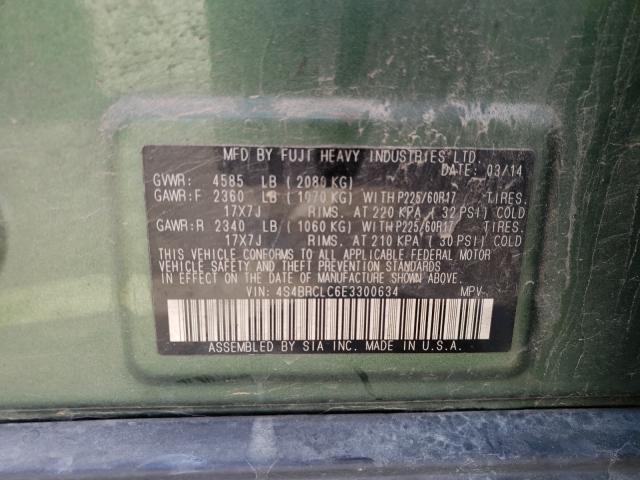 Photo 9 VIN: 4S4BRCLC6E3300634 - SUBARU OUTBACK 2. 