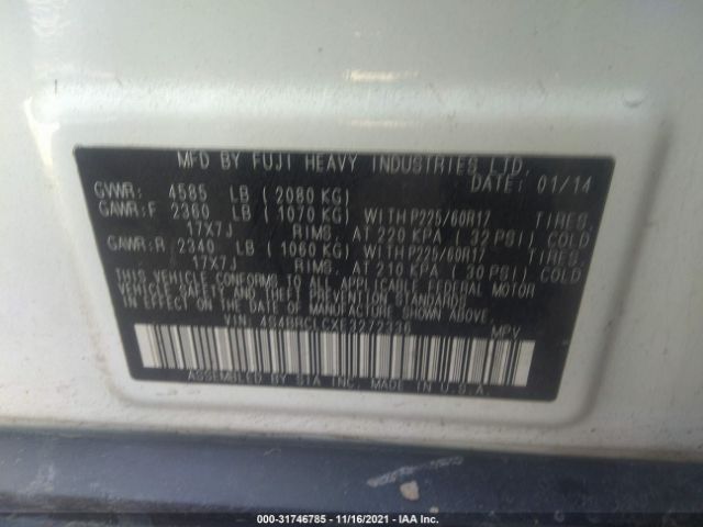 Photo 8 VIN: 4S4BRCLCXE3272336 - SUBARU OUTBACK 