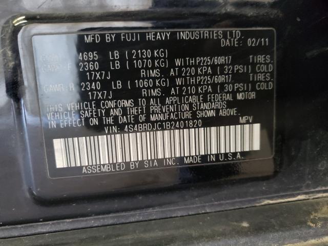 Photo 9 VIN: 4S4BRDJC1B2401820 - SUBARU OUTBACK 3. 