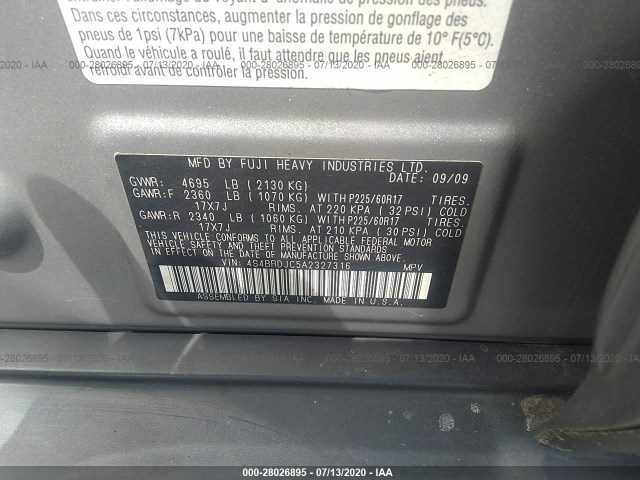 Photo 8 VIN: 4S4BRDJC5A2327316 - SUBARU OUTBACK 