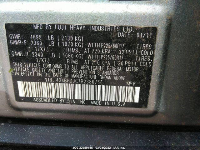 Photo 8 VIN: 4S4BRDJC7B2386756 - SUBARU OUTBACK 