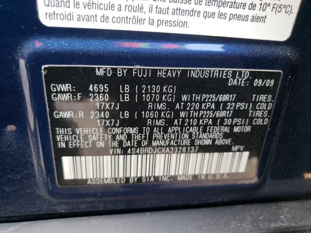 Photo 9 VIN: 4S4BRDJCXA2328137 - SUBARU OUTBACK 3. 