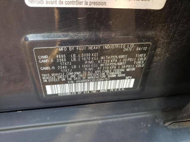 Photo 12 VIN: 4S4BRDKC0C2284151 - SUBARU OUTBACK 3. 