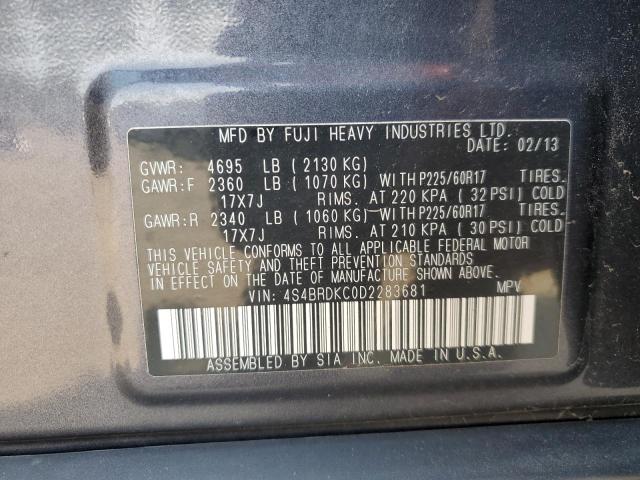 Photo 12 VIN: 4S4BRDKC0D2283681 - SUBARU OUTBACK 3. 