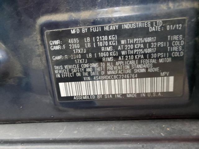 Photo 12 VIN: 4S4BRDKC8C2246764 - SUBARU OUTBACK 