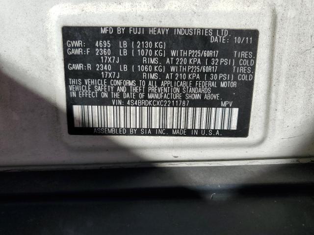 Photo 13 VIN: 4S4BRDKCXC2211787 - SUBARU OUTBACK 3. 