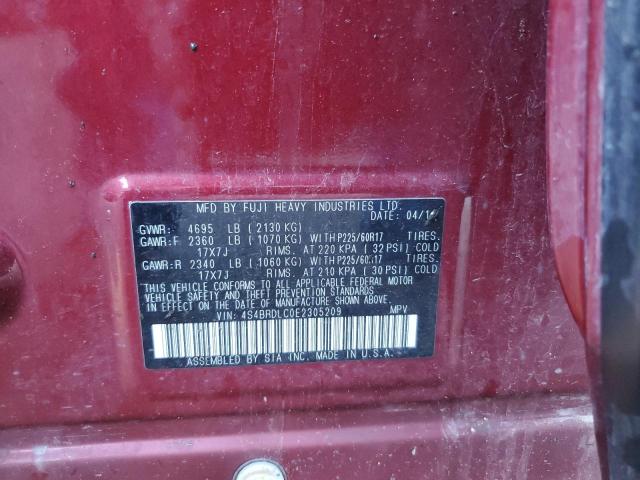 Photo 11 VIN: 4S4BRDLC0E2305209 - SUBARU OUTBACK 