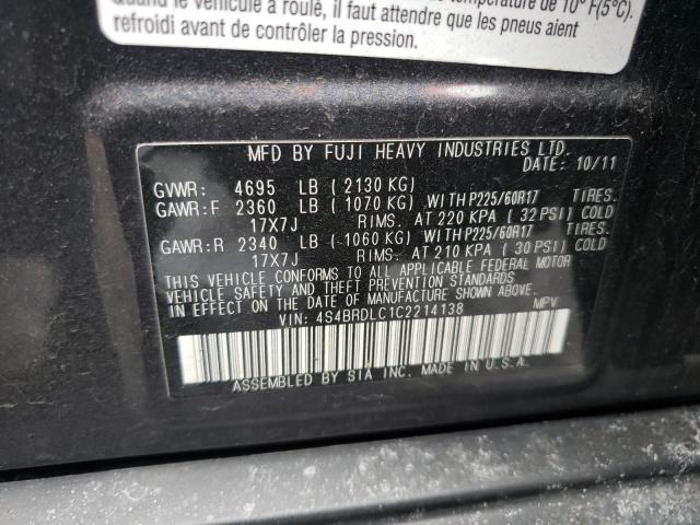 Photo 12 VIN: 4S4BRDLC1C2214138 - SUBARU OUTBACK 