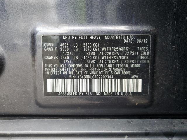 Photo 12 VIN: 4S4BRDLC7D2202304 - SUBARU OUTBACK 3. 