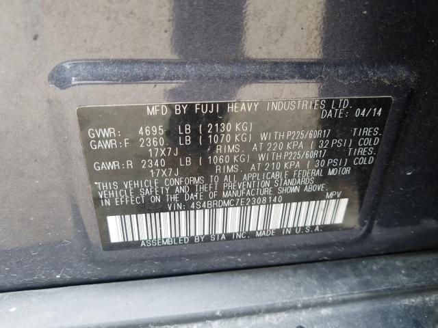 Photo 9 VIN: 4S4BRDMC7E2308140 - SUBARU OUTBACK 3. 