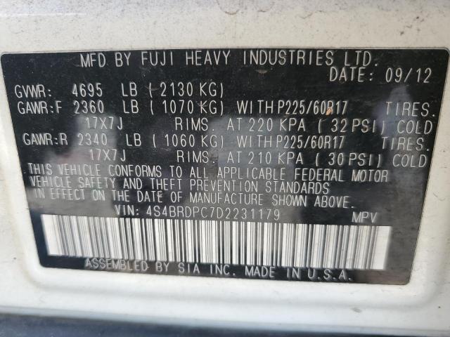 Photo 11 VIN: 4S4BRDPC7D2231179 - SUBARU OUTBACK 3. 