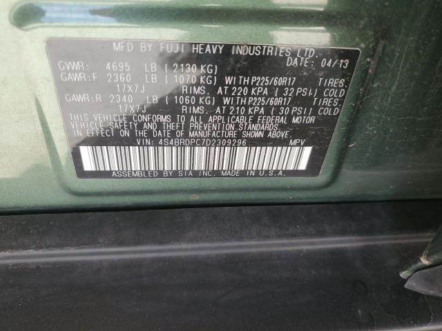 Photo 12 VIN: 4S4BRDPC7D2309296 - SUBARU OUTBACK 3. 