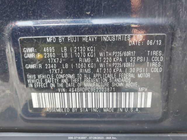 Photo 8 VIN: 4S4BRDPC9E2203871 - SUBARU OUTBACK 