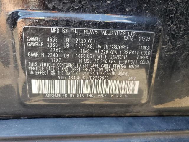 Photo 12 VIN: 4S4BRDSC7D2252086 - SUBARU OUTBACK 