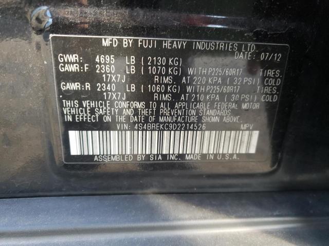 Photo 9 VIN: 4S4BREKC9D2214526 - SUBARU OUTBACK 3. 