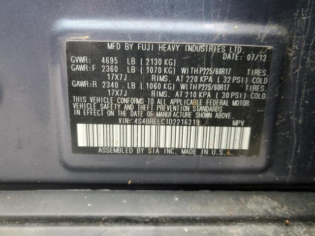 Photo 12 VIN: 4S4BRELC1D2216219 - SUBARU OUTBACK 3. 