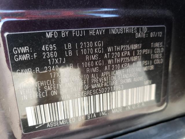 Photo 9 VIN: 4S4BRESC5D2211963 - SUBARU OUTBACK 