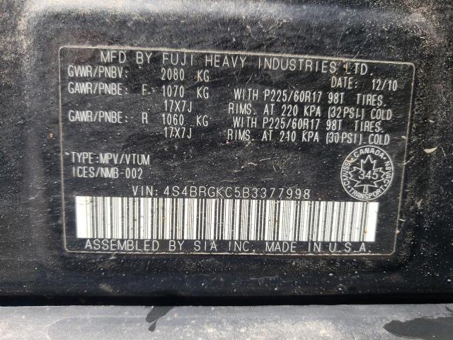 Photo 13 VIN: 4S4BRGKC5B3377998 - SUBARU OUTBACK 2. 