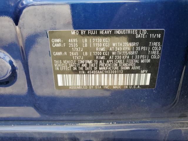 Photo 12 VIN: 4S4BSAAC1H3309113 - SUBARU OUTBACK 