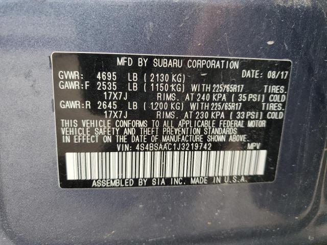 Photo 11 VIN: 4S4BSAAC1J3219742 - SUBARU OUTBACK 