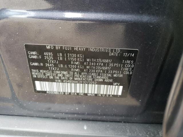 Photo 11 VIN: 4S4BSAAC2F3273252 - SUBARU OUTBACK 2. 