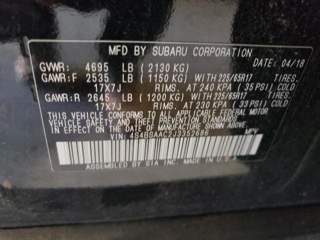 Photo 11 VIN: 4S4BSAAC2J3352686 - SUBARU OUTBACK 2. 