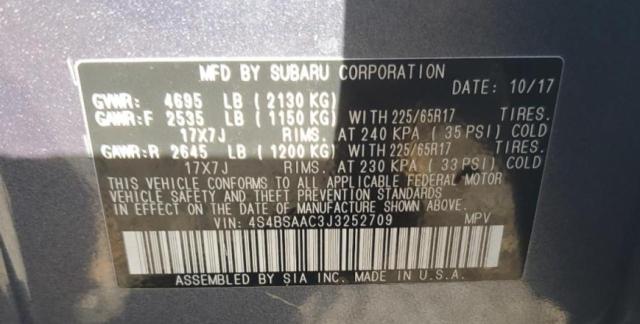 Photo 12 VIN: 4S4BSAAC3J3252709 - SUBARU OUTBACK 2. 