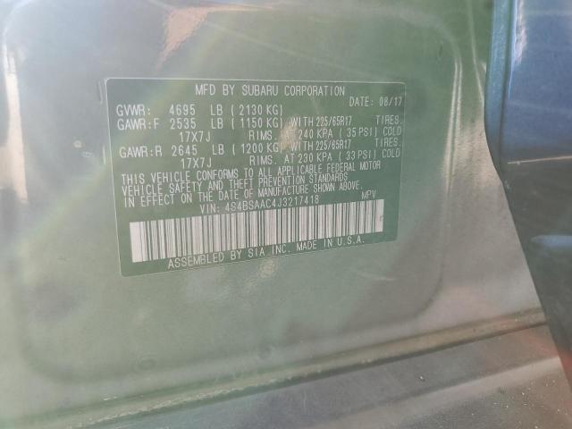 Photo 11 VIN: 4S4BSAAC4J3217418 - SUBARU OUTBACK 2. 