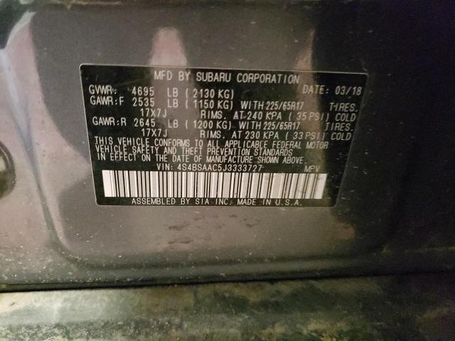 Photo 12 VIN: 4S4BSAAC5J3333727 - SUBARU OUTBACK 2. 