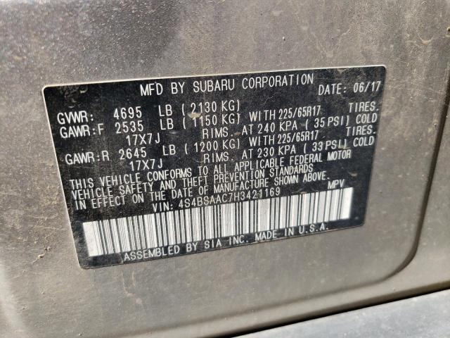 Photo 11 VIN: 4S4BSAAC7H3421169 - SUBARU OUTBACK 2. 