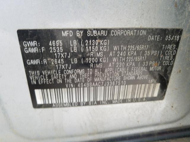 Photo 9 VIN: 4S4BSAAC7J3367510 - SUBARU OUTBACK 