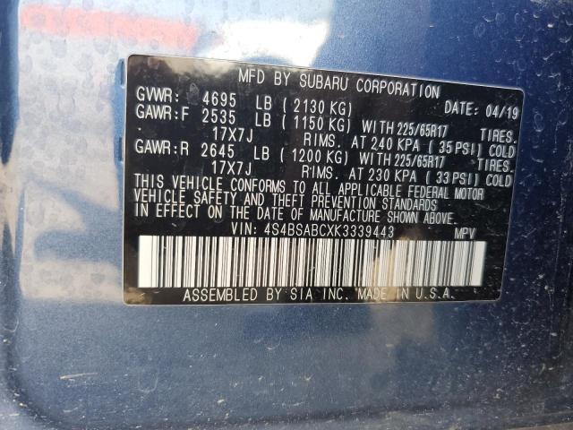 Photo 12 VIN: 4S4BSABCXK3339443 - SUBARU OUTBACK 