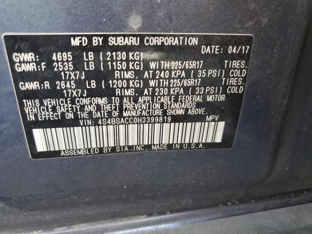 Photo 11 VIN: 4S4BSACC0H3399819 - SUBARU OUTBACK 