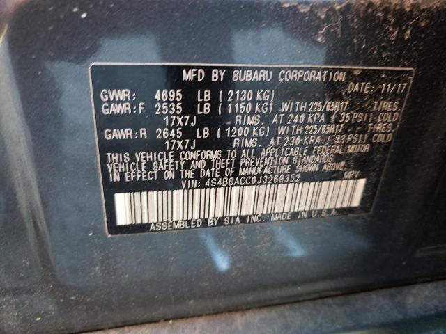 Photo 11 VIN: 4S4BSACC0J3269352 - SUBARU OUTBACK 