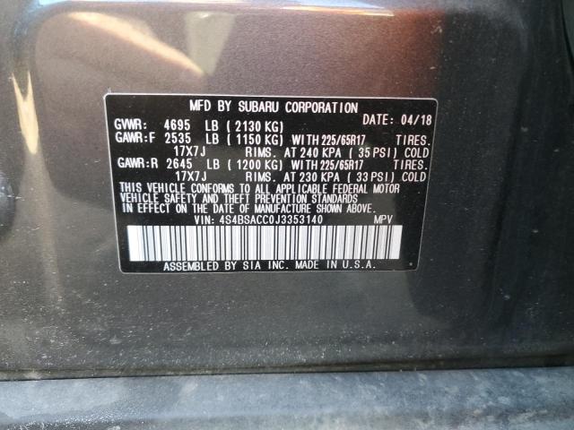 Photo 11 VIN: 4S4BSACC0J3353140 - SUBARU OUTBACK 2. 