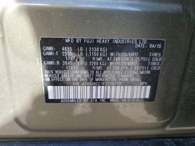 Photo 11 VIN: 4S4BSACC1F3328710 - SUBARU OUTBACK 