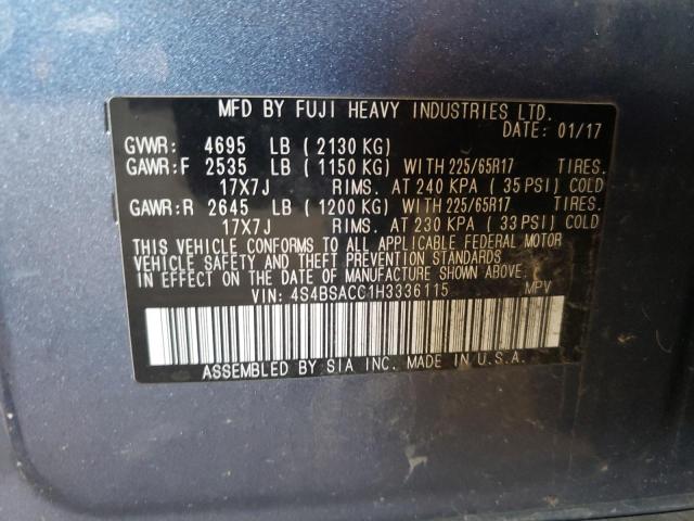 Photo 12 VIN: 4S4BSACC1H3336115 - SUBARU OUTBACK 2. 