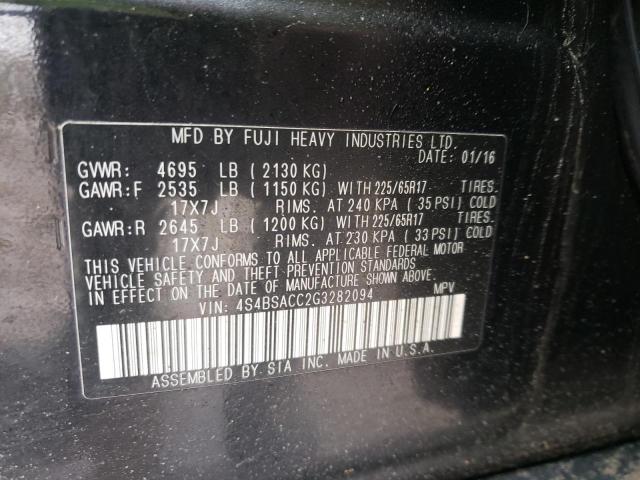 Photo 12 VIN: 4S4BSACC2G3282094 - SUBARU OUTBACK 2. 