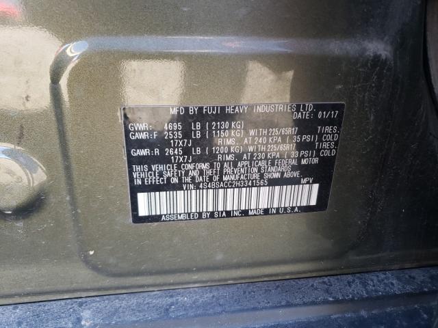 Photo 9 VIN: 4S4BSACC2H3341565 - SUBARU OUTBACK 