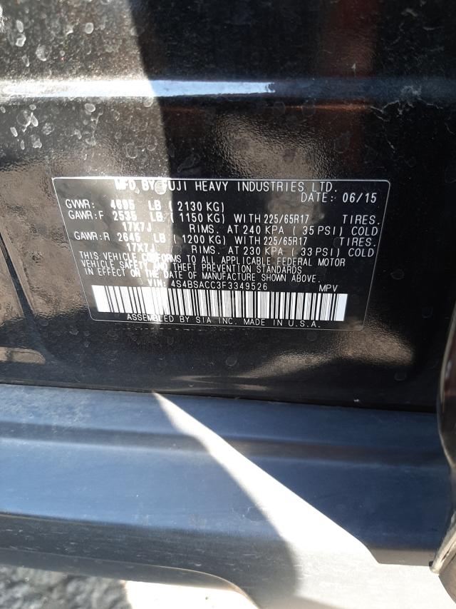 Photo 9 VIN: 4S4BSACC3F3349526 - SUBARU OUTBACK 2. 