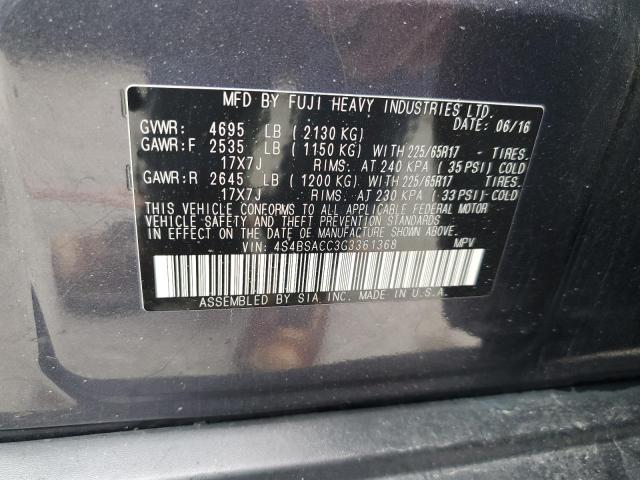 Photo 12 VIN: 4S4BSACC3G3361368 - SUBARU OUTBACK 2. 