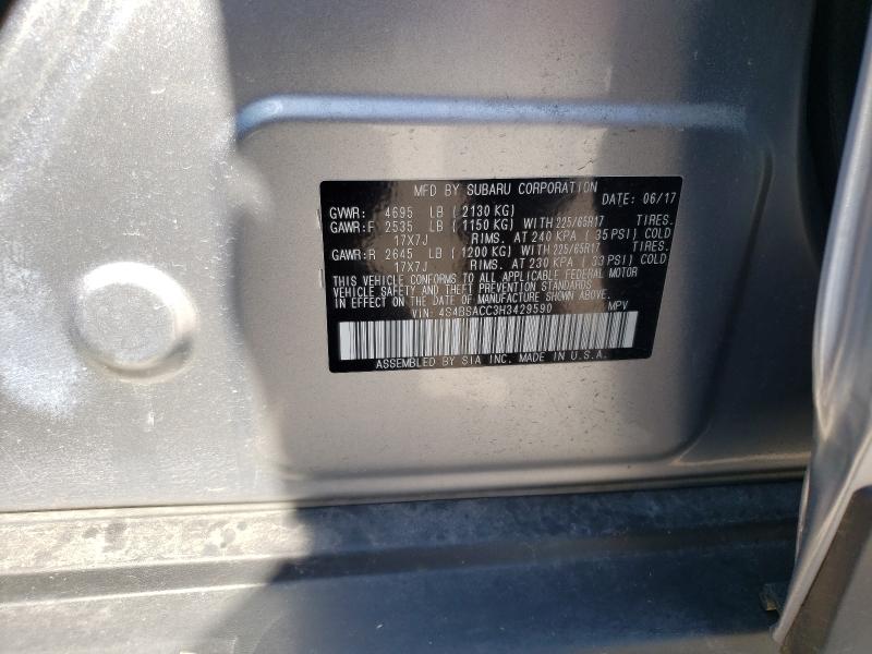 Photo 9 VIN: 4S4BSACC3H3429590 - SUBARU OUTBACK 