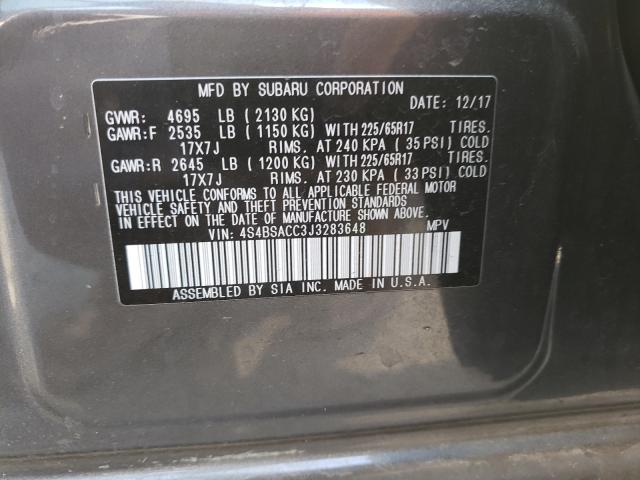 Photo 9 VIN: 4S4BSACC3J3283648 - SUBARU OUTBACK 2. 