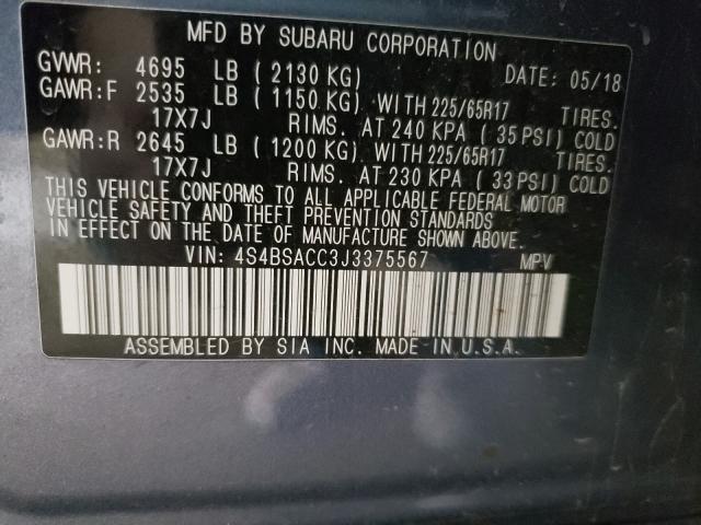 Photo 9 VIN: 4S4BSACC3J3375567 - SUBARU OUTBACK 2. 