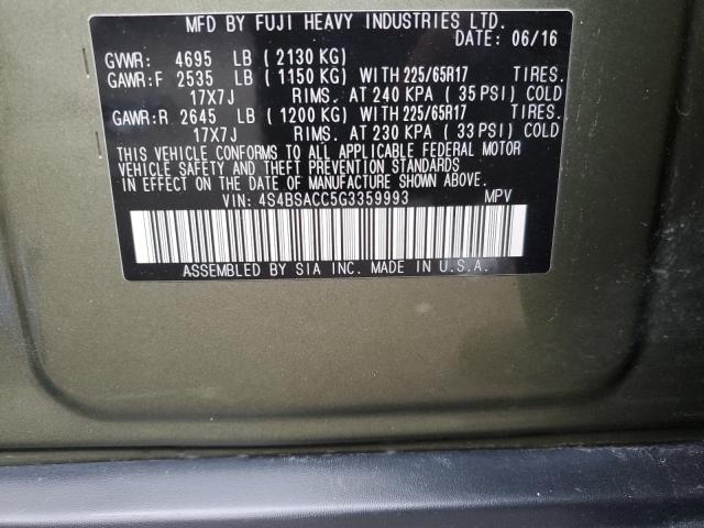 Photo 11 VIN: 4S4BSACC5G3359993 - SUBARU OUTBACK 