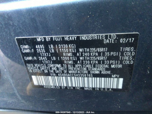 Photo 8 VIN: 4S4BSACC5H3358165 - SUBARU OUTBACK 