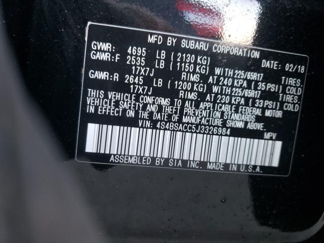 Photo 9 VIN: 4S4BSACC5J3326984 - SUBARU OUTBACK 2. 