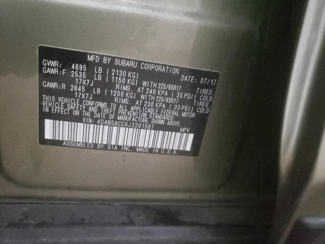 Photo 13 VIN: 4S4BSACC6J3201587 - SUBARU OUTBACK 2. 